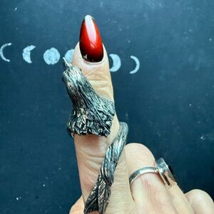 Silver bird raven Wrap Ring Martha rotten adjustable ring gothic jewelry